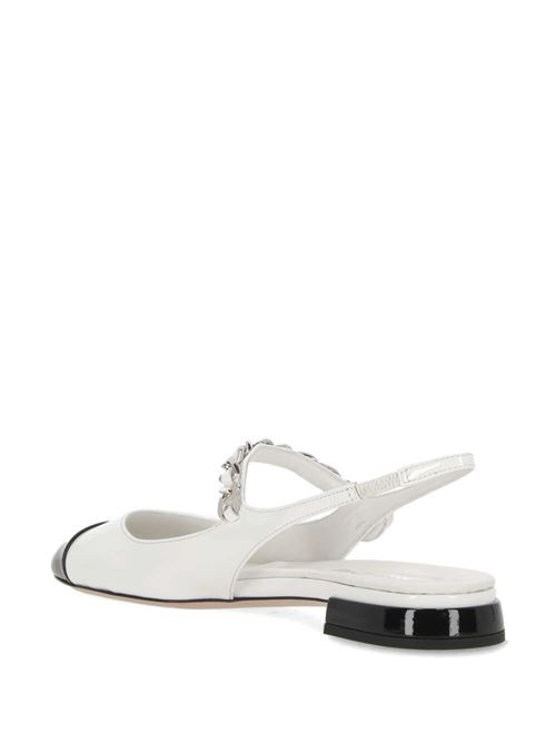 white/black calf leather high-shine finish tonal Miu Miu | 5F046EF-01006EF0964